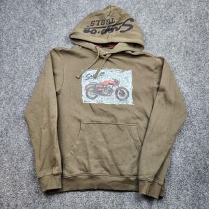 Snap-on Hoodie Mens Small Green‎ Motorcycle Graphic Fleece Pullover Sweatshirt